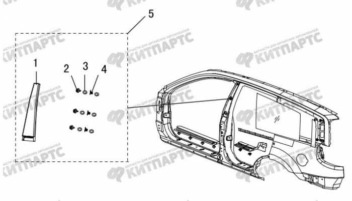 Накладка стойки средней наружная Great Wall Hover H3 New