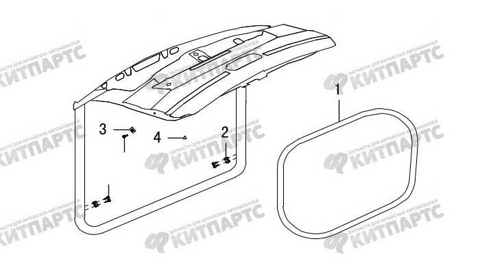 Уплотнитель стекла двери задка Great Wall Hover H3