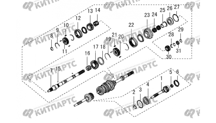 Валы КПП первичный. вторичный Great Wall