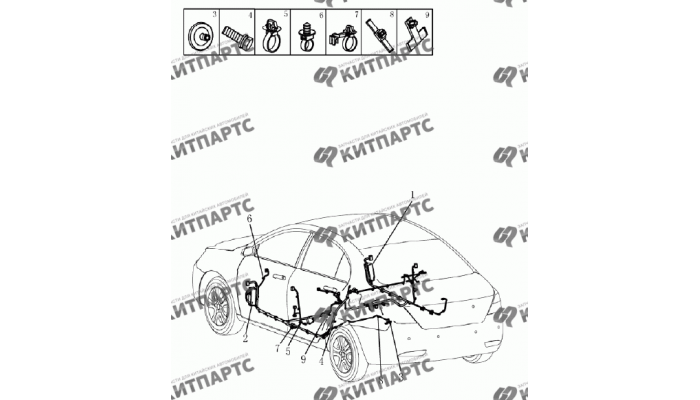 Жгут проводов нижний (седан) Geely