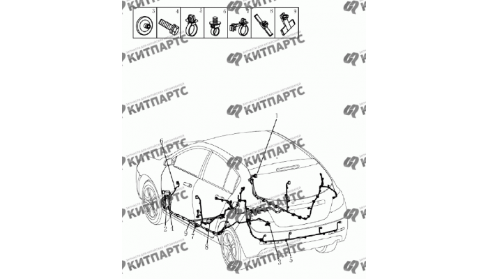 Жгут проводов нижний (хетчбэк) Geely