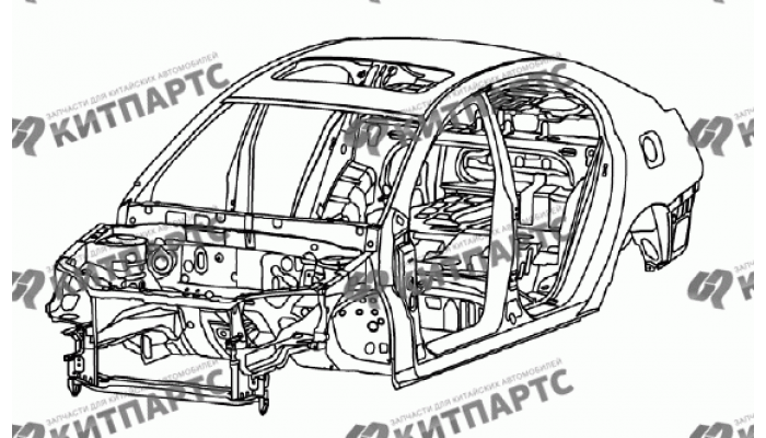 Кузов с люком в сборе (седан) Geely